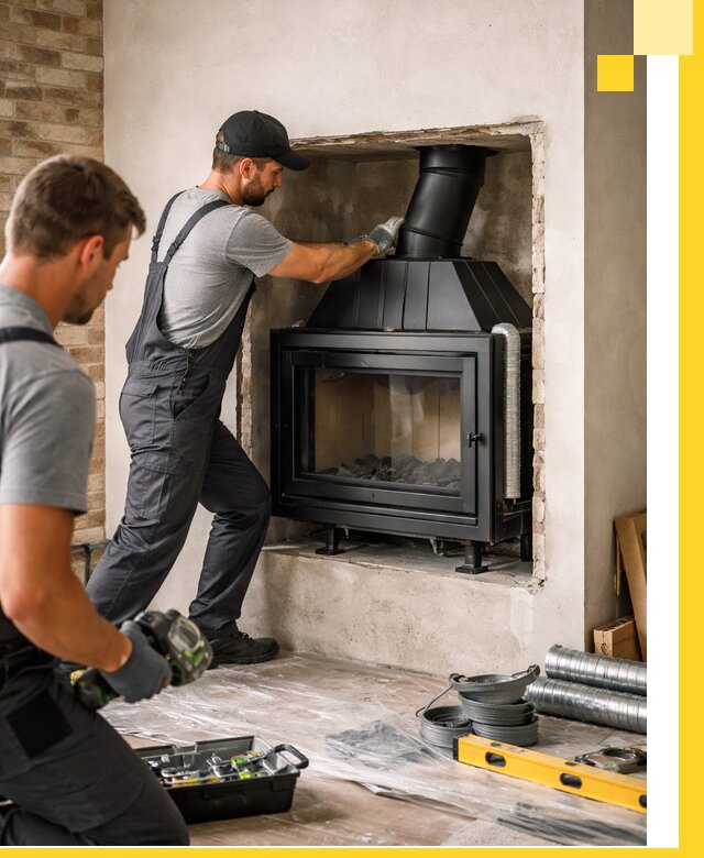 Установка каминных топок в Азнакаеве: монтаж, подключение