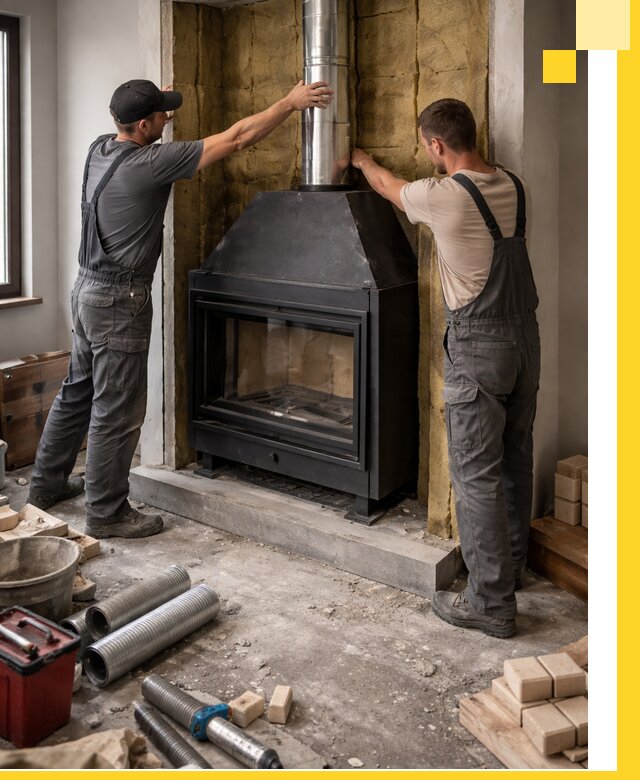 Изготовление и монтаж закрытых каминов в Азнакаеве под ключ