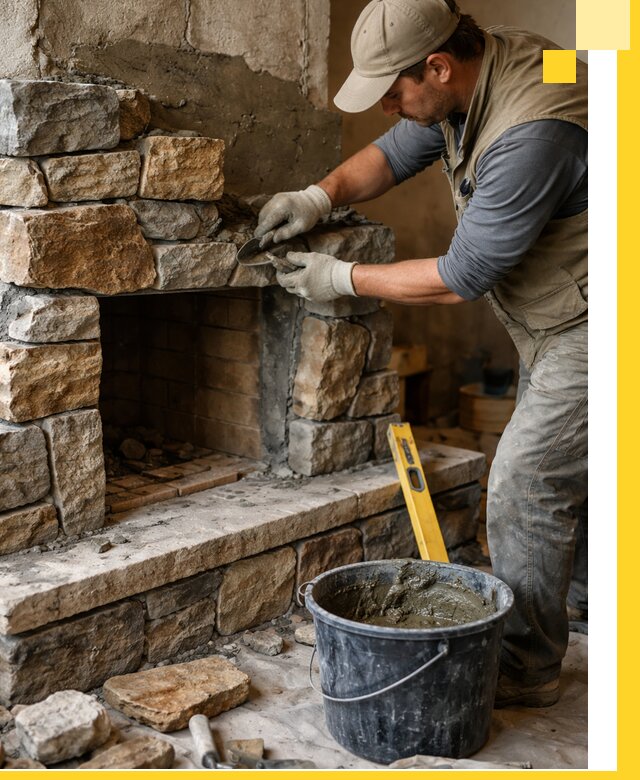 Изготовление и установка каменных каминов под ключ в Азнакаеве