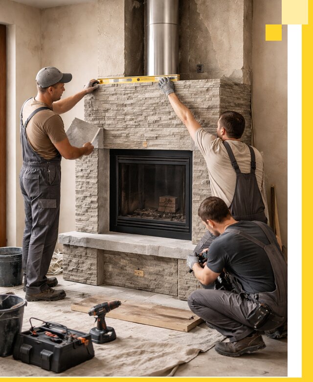 Профессиональный монтаж каминов под ключ в Азнакаеве для дома