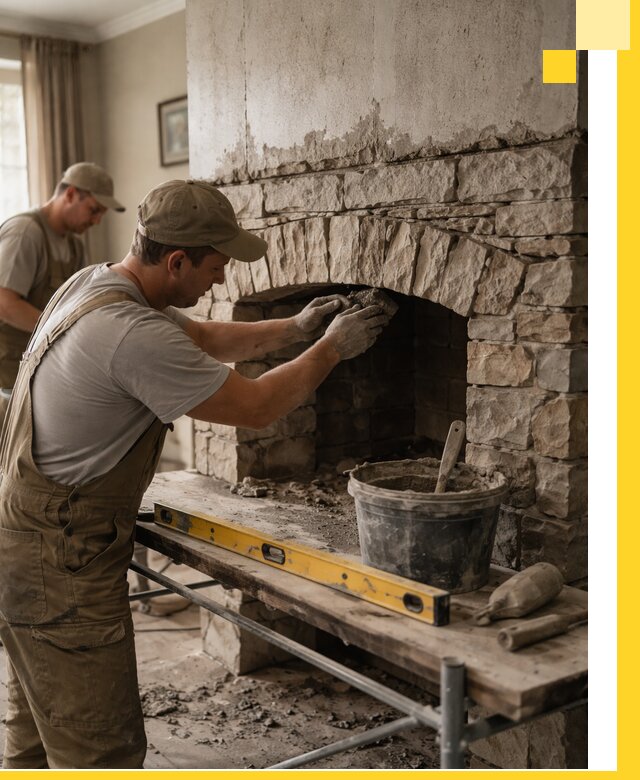 Изготовление каминов под ключ в Азнакаеве, монтаж и отделка