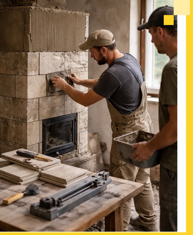 Профессиональная облицовка печей в Азнакаеве: керамика и камень