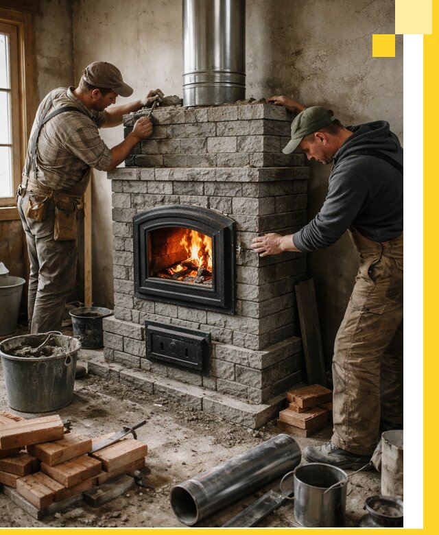 Производство, поставка и монтаж дровяных печей в Азнакаеве