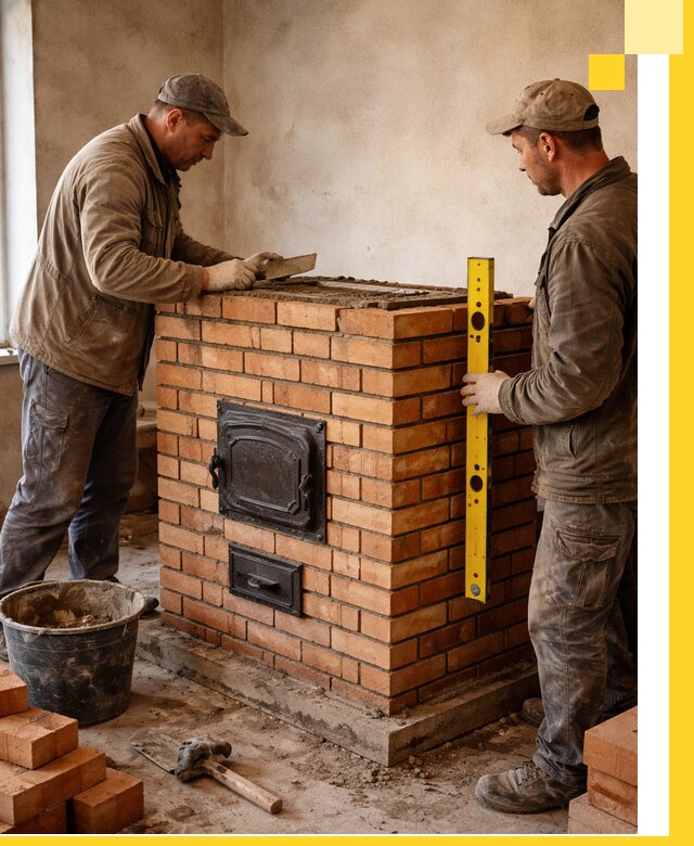 Отопительные печи под ключ в Азнакаеве, установка и сборка