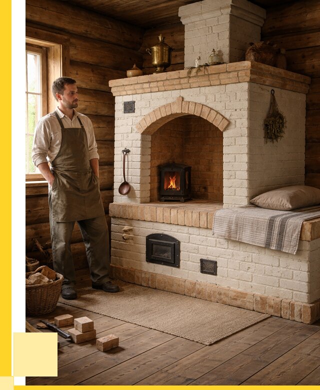 Русские печи с лежанкой под ключ в Азнакаеве от 153930 р. ЭриданЗнк