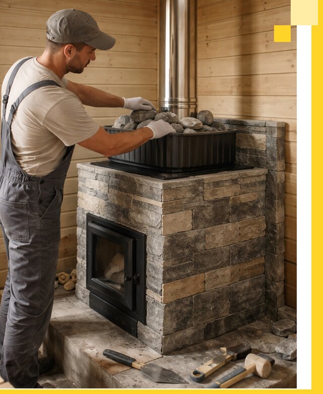 Печи для парной в Азнакаеве, производство, монтаж и обслуживание