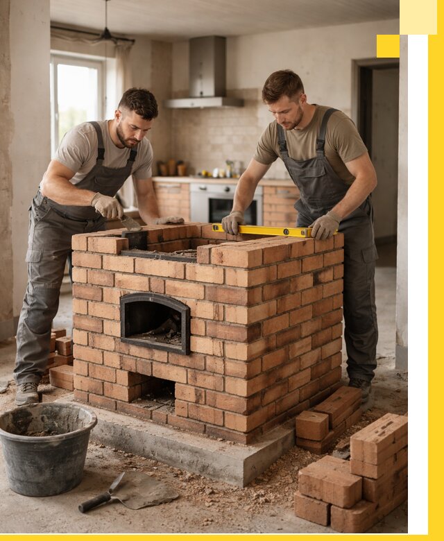 Установка и монтаж печей в частном доме в Азнакаеве под ключ