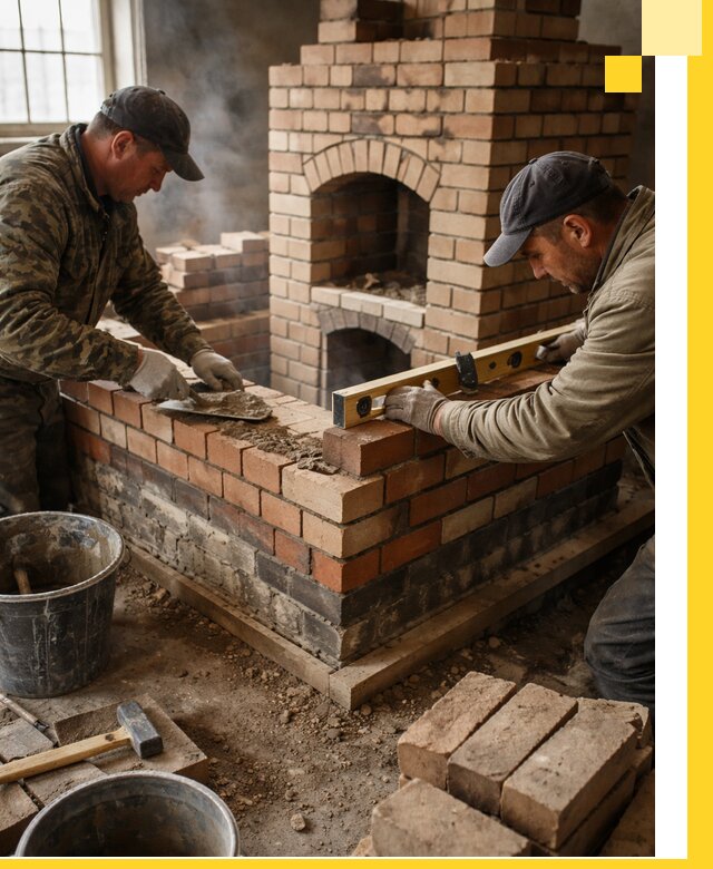 Изготовление и монтаж печей и каминов из кирпича в Азнакаеве