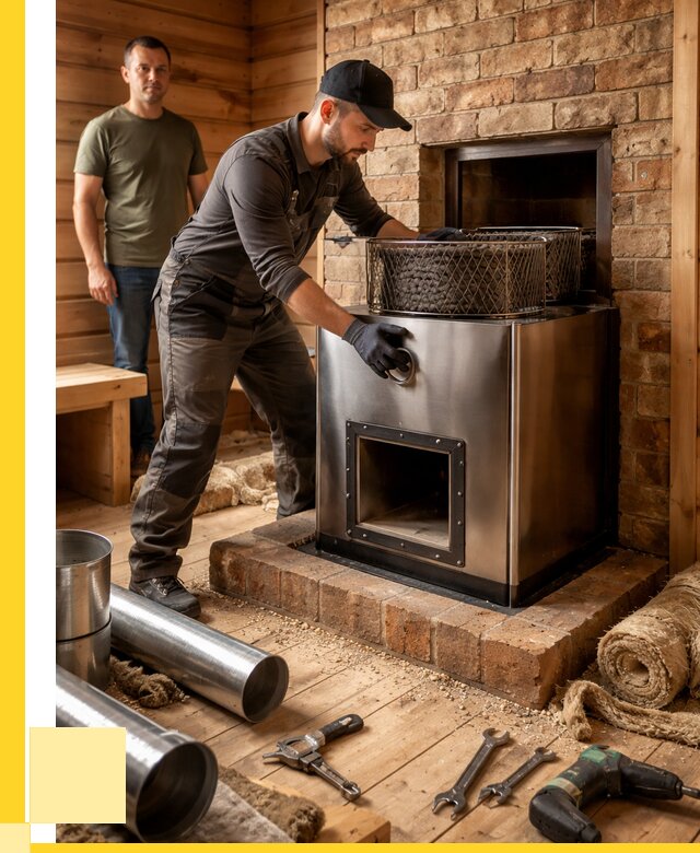 Монтаж банных печей под ключ в Азнакаеве от 18472 р., ЭриданЗнк