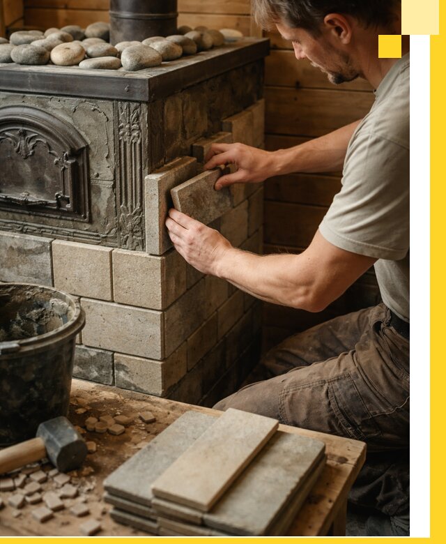 Облицовка банных печей в Азнакаеве профессиональная отделка