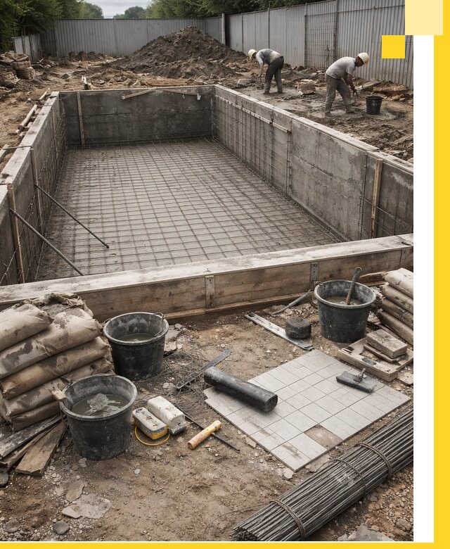 Строительство бассейнов под ключ в Азнакаеве, дизайн и монтаж