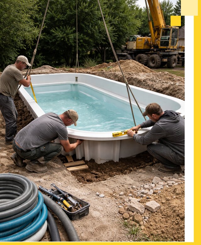 Установка и монтаж композитных бассейнов под ключ в Азнакаеве