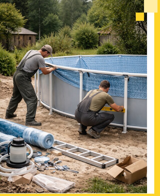 Установка и монтаж каркасных бассейнов в Азнакаеве под ключ