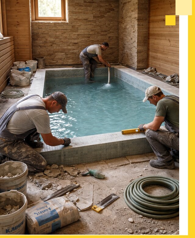 Проектирование и строительство бассейнов для бани в Азнакаеве