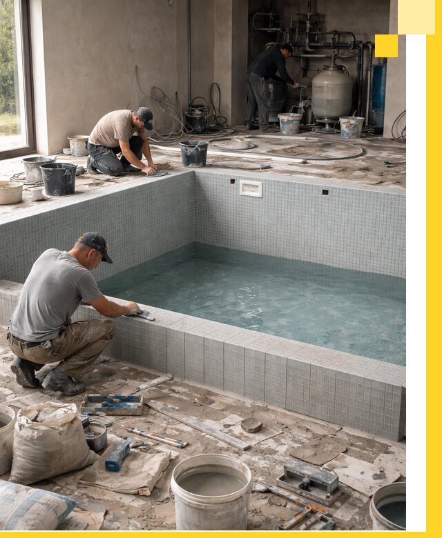 Строительство и монтаж бассейнов в помещении в Азнакаеве