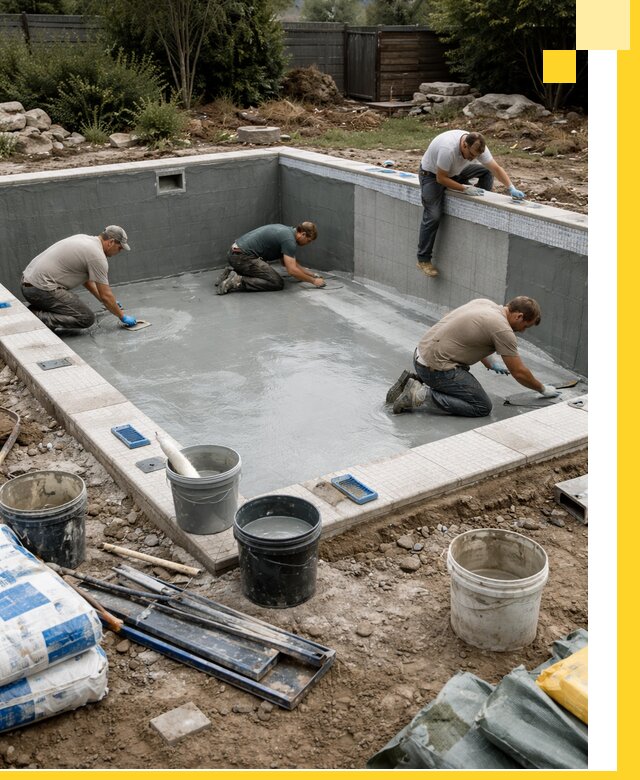 Изготовление и монтаж чаши бассейна под ключ в Азнакаеве