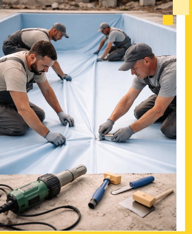 ПВХ пленка для бассейнов с монтажом и гарантией в Азнакаеве