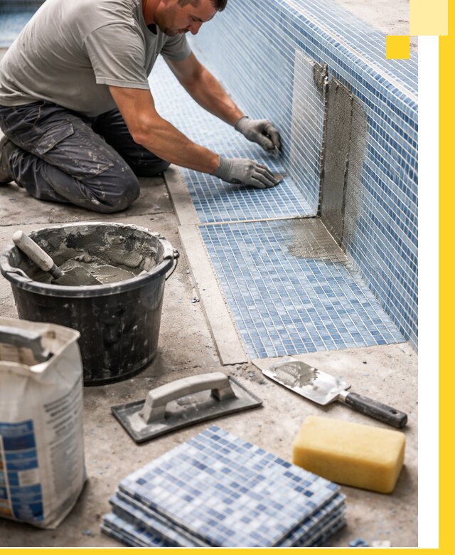 Укладка и ремонт мозаики для бассейнов под ключ в Азнакаеве