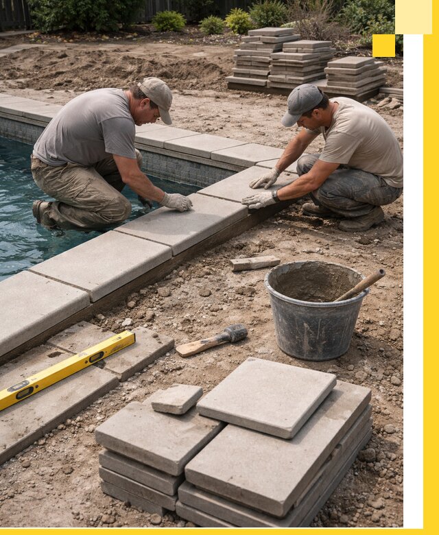 Установка и изготовление копингового камня для бассейнов в Азнакаеве