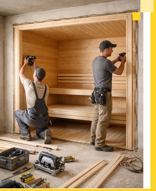 Монтаж саун под ключ в Азнакаеве — проектирование и установка