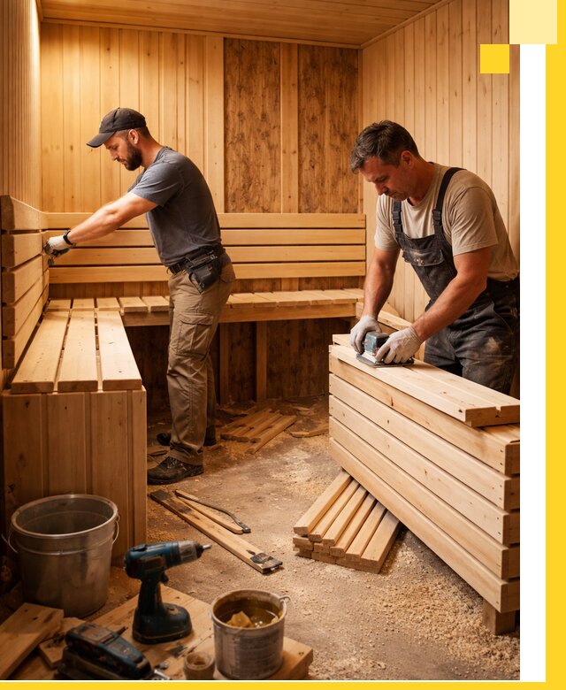 Профессиональный комплексный ремонт саун под ключ в Азнакаеве