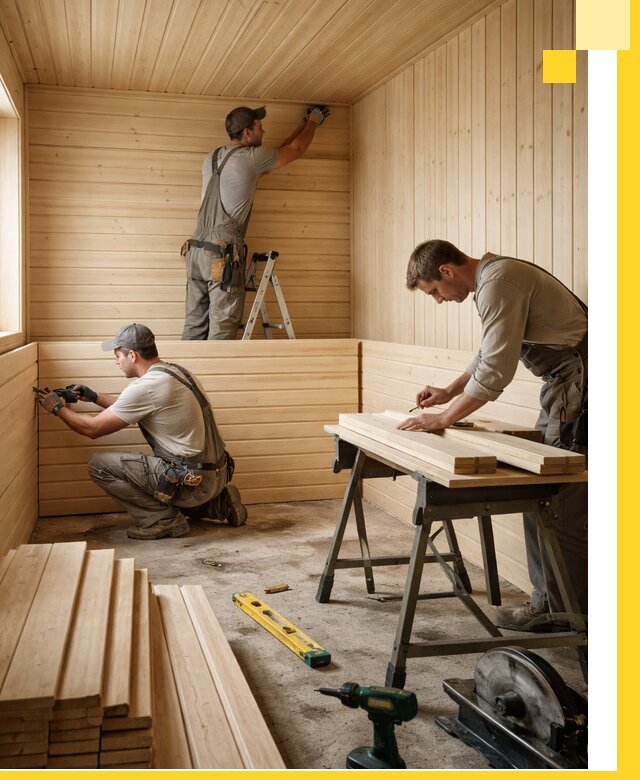 Обшивка саун в Азнакаеве из натуральной древесины под ключ