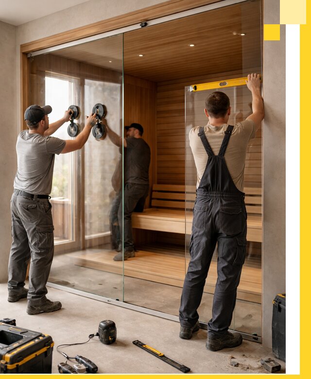 Производство и монтаж стеклянных саун под ключ в Азнакаеве