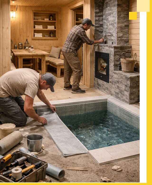 Строительство бань с комнатой отдыха под ключ в Азнакаеве