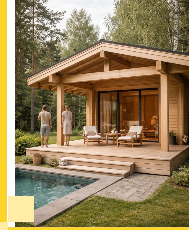 Бани с террасой под ключ в Азнакаеве от 615720 р. | ЭриданЗнк