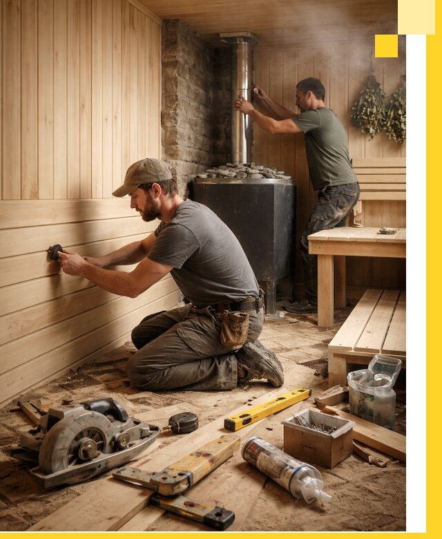 Полное строительство и оснащение парных под ключ в Азнакаеве