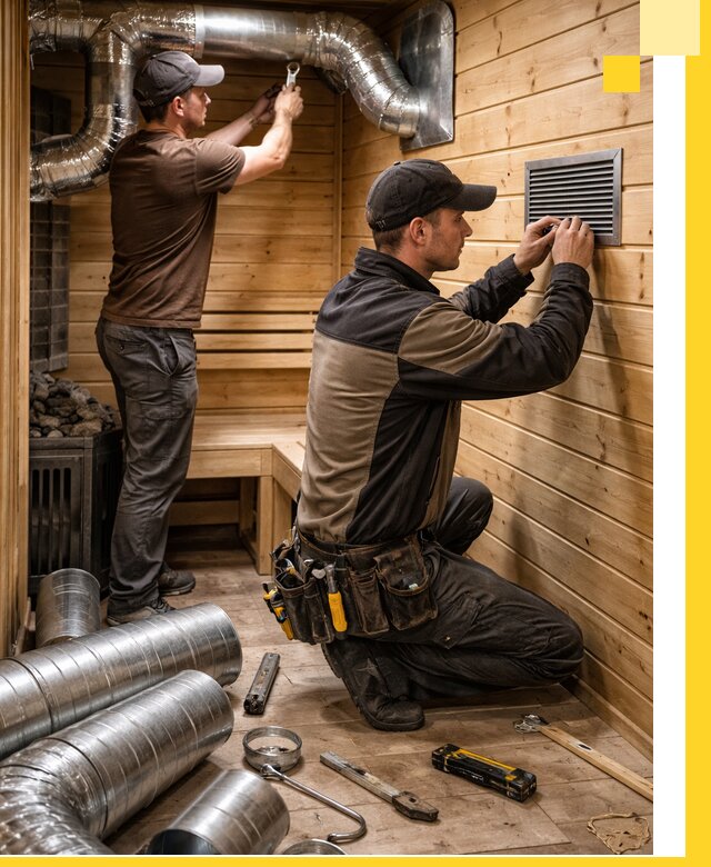 Проектирование и монтаж вентиляции бани в Азнакаеве под ключ