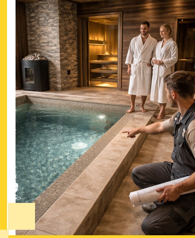 Проект бани с бассейном под ключ в Азнакаеве от 66703 р. | ЭриданЗнк