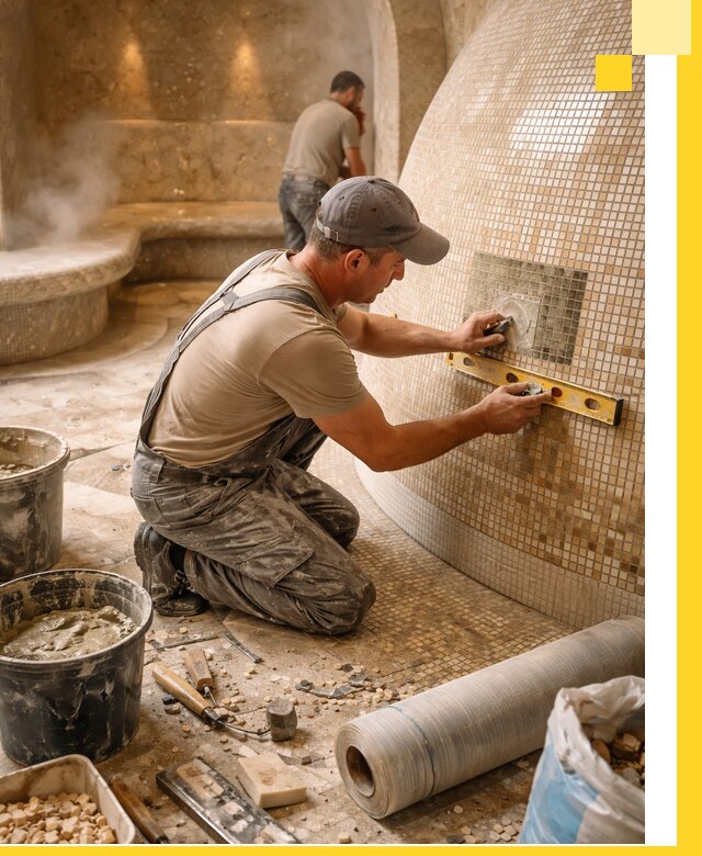 Хамам под ключ в Азнакаеве: проектирование, строительство, отделка