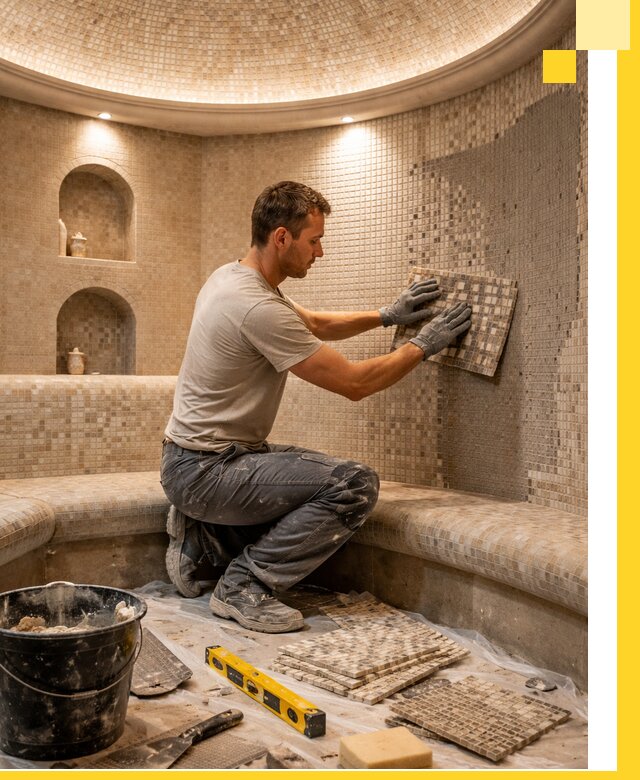 Устройство и монтаж домашнего хамама под ключ в Азнакаеве