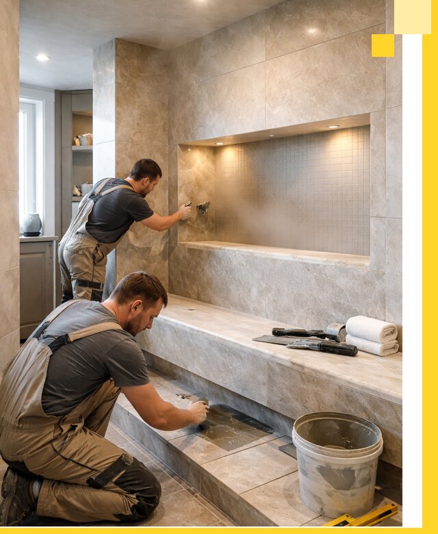 Профессиональное строительство хамама в квартире в Азнакаеве