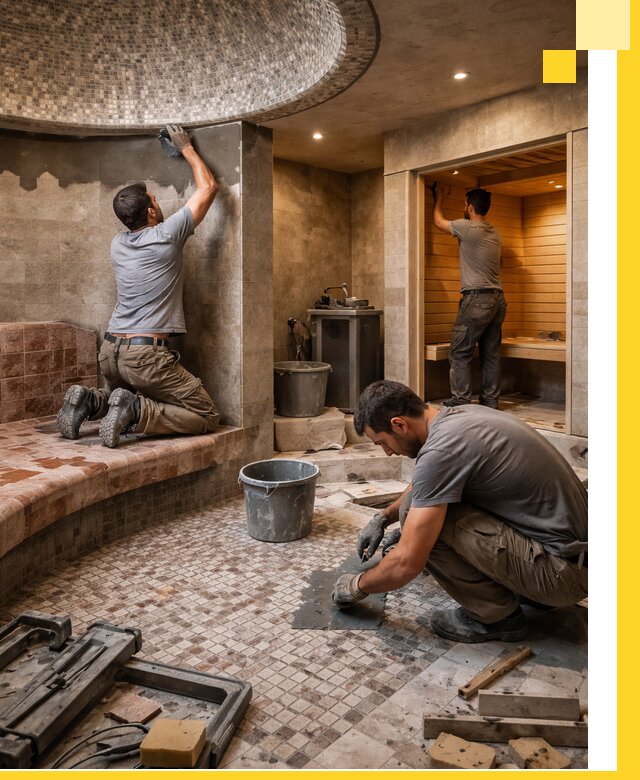 Проект и строительство хамама бани и сауны под ключ в Азнакаеве