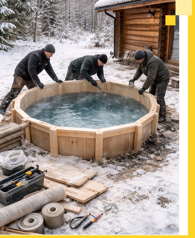 Изготовление и установка ледяных купелей под ключ в Азнакаеве